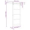 Csúszó ajtó orkdal fehér és fekete 83 x 202 cm tömör fenyőfa