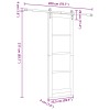 Csúszó ajtó orkdal természetes és fekete 73,5 x 211 cm