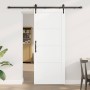 Csúszó ajtó orkdal fehér és fekete 83 x 202 cm tömör fenyőfa