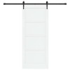 Csúszó ajtó orkdal fehér és fekete 83 x 202 cm tömör fenyőfa