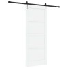 Csúszó ajtó orkdal fehér és fekete 83 x 202 cm tömör fenyőfa