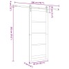 Csúszó ajtó orkdal fehér és fekete 83 x 202 cm tömör fenyőfa
