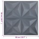 Fali panelek 24 pcs origami szürke 50 x 50 cm xps hab