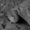 3d kő tapéta fekete 10 x 0,53 m nem szőtt szövet