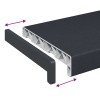 Ablakpárkány antracit fa erezettel 120 x 25 x 4,5 cm pvc