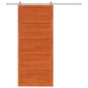 Istállóajtó viaszbarna 90 x 2,5 x 208 cm tömör fenyőfa