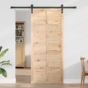 Istállóajtó természetes 80 x 2,5 x 208 cm tömör fenyőfa