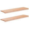 Ablakpárkányok 2 db természetes 90 x 30 x 2 cm tömör bükkfa