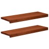 Ablakpárkányok 2 db barna 70 x 25 x 2 cm tömör bükkfa