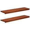 Ablakpárkányok 2 db barna 100 x 25 x 2 cm tömör bükkfa