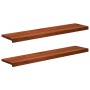 Ablakpárkányok 2 db barna 110 x 30 x 2 cm tömör bükkfa