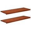 Ablakpárkányok 2 db barna 110 x 40 x 2 cm tömör bükkfa
