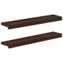Ablakpárkányok 2 db sötét barna 70 x 15 x 2 cm tömör bükkfa