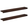 Ablakpárkányok 2 db sötét barna 90 x 15 x 2 cm tömör bükkfa