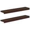 Ablakpárkányok 2 db sötét barna 80x 20 x 2 cm tömör bükkfa