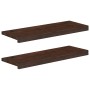 Ablakpárkányok 2 db sötét barna 80x 25 x 2 cm tömör bükkfa