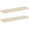 Ablakpárkányok 2 db fehér 70 x 20 x 2 cm tömör tölgyfa