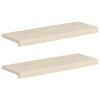 Ablakpárkányok 2 db fehér 70 x 30 x 2 cm tömör tölgyfa