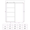 Csúszó ajtó 90 x 205 cm edzett üveg és alumínium