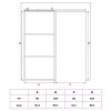 Csúszó ajtó 90 x 205 cm edzett üveg és alumínium