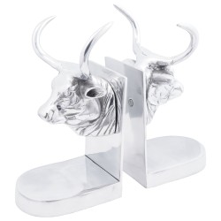 Könyvtámaszok 2 db ezüst 17x15x27 cm alumínium bika