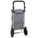Bevásárlókocsi kerekekkel és állítható fogantyúval szürke 40 l