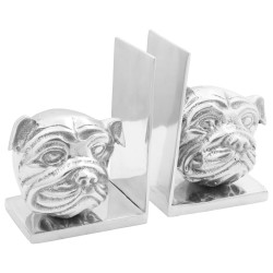 Könyvtámaszok 2 db ezüst 8x12x16,5 cm alumínium kutyás