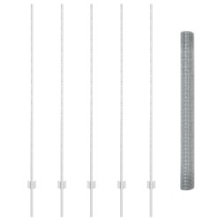 Horganyzott drótkerítés 10 u poszttal ezüst 1.6x10 m acél