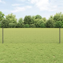 Csirkeháló kerítés készlet 2 db szürke acél, pvc 25 x 0.5 m