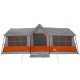 Kemping sátor ablakkal szürke és narancs 12 fős vízálló