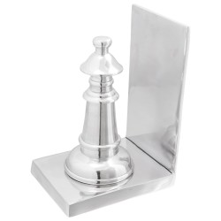 Könyvtámaszok 2 db ezüst 11x12x19,5 cm alumínium sakk