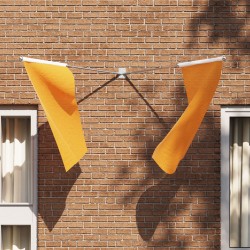 Zászlótartó 2 zászlóhoz fali ezüst acél