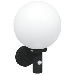 Kültéri fali lámpa mozgásérzékelő fekete rozsdamentes acél ip44