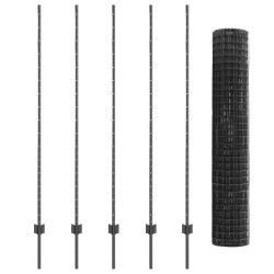 Európai kerítés 10 u poszttal szürke 1,6x10 m acél