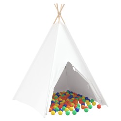 Gyermek teepee sátor hordtáskával őszibarack & játék labda fehér