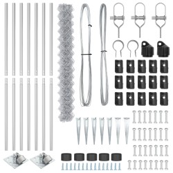 Lánckerítés 7 cölöppel 1.6x10 m horganyzott acél