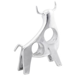 Bika szobor ezüst 22x9,5x34 cm alumínium