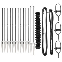 Láncos kerítés 2 panel szürke fém 25 x 1.5 m strapabíró