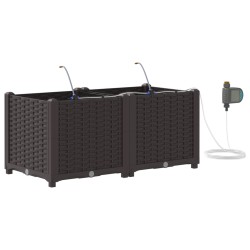 Kerti virágágyások öntözőrendszerrel 2 db barna