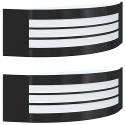 Kültéri fali lámpa 2 db fekete rozsdamentes acél ip44