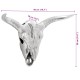 Fali készített bika koponya ezüst 49x10x36 cm alumínium