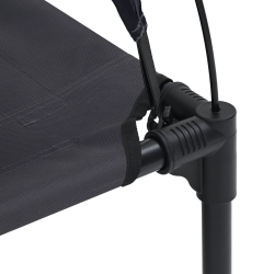 Emelt kutyafekhely levehető tetővel fekete l acél