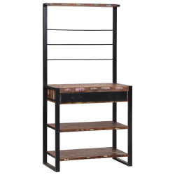 Konyhai polc többszínű 80x40x160 cm szilárd fa újrahasznosított