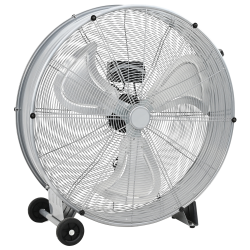 Kerek ventilátor kerekekkel, 3 sebességgel, ezüst, φ77 cm