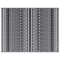 Kültéri szőnyeg arakil fekete-fehér szövet, poliészter nagy minta