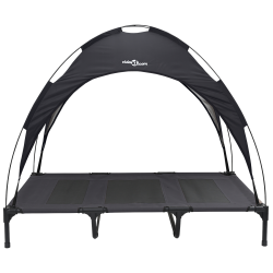 Emelt kutyaágy levehető tetővel fekete xl acél