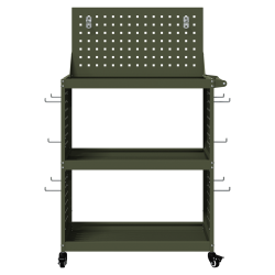Eszköz kocsi oliva zöld 65 x 35 x 111 cm porszórt acél