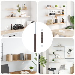 Lebegő polc konzolok 12 pcs barna ø14 x 210 mm acél