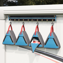 Tároló táska szürke, kék, piros 24 x 16 x 24 cm oxford