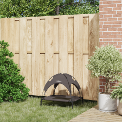 Emelt kutyaágy eltávolítható tetővel barna s acél